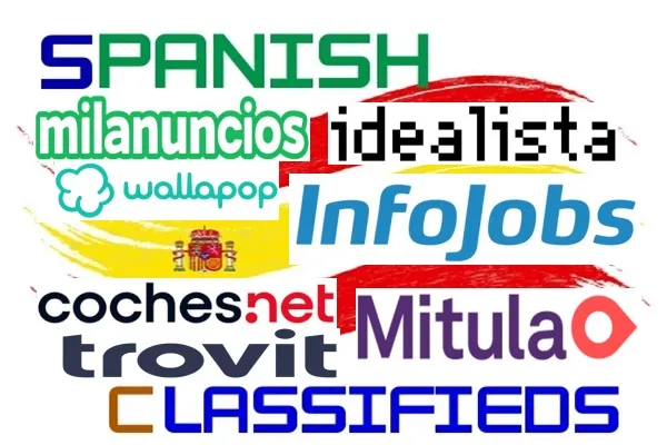 Logo's van toonaangevende advertentiesites in Spanje